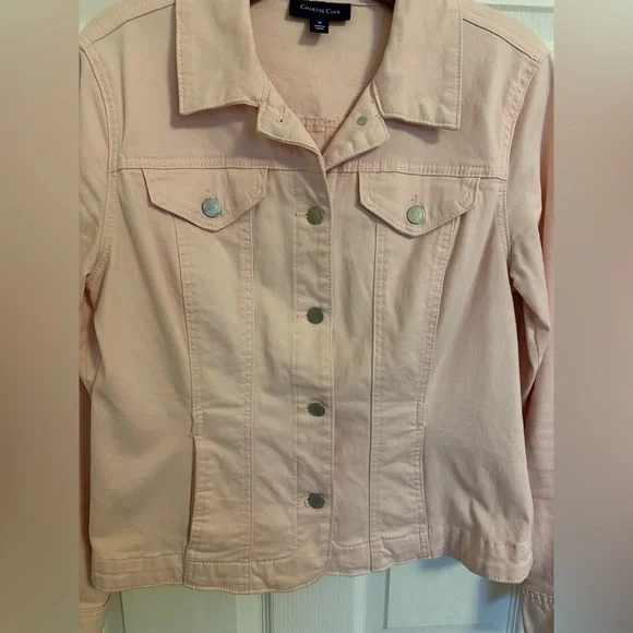 Charter Club Light Pink Jean Jacket, size M - Picture 2 of 8